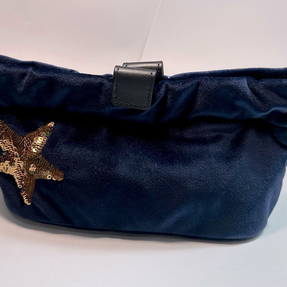 India Hicks Mini Merry bag / evening bag/midblue velvet